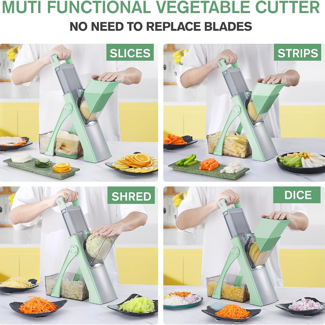 Topmart Chop - 5-in-1 Safe Vegetable Cutter | Fast and Easy Food Prep Tool