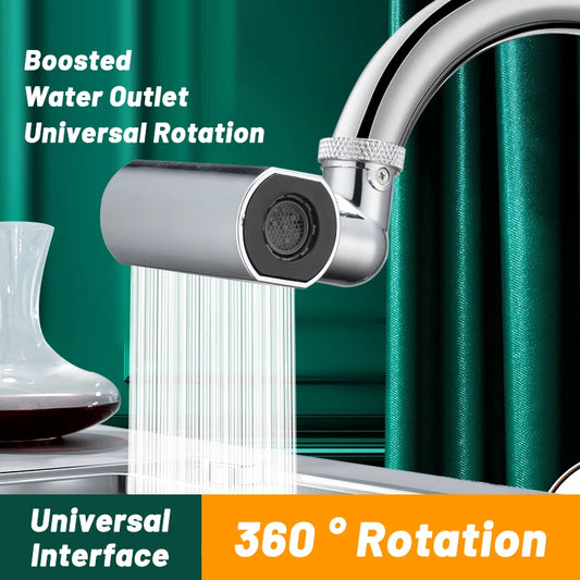 4 in 1 Kitchen Faucet Sprayer Rotation Waterfall Anti-splash Pressurized Black Bubbler Multi Functional360° Water Tap Accessorie