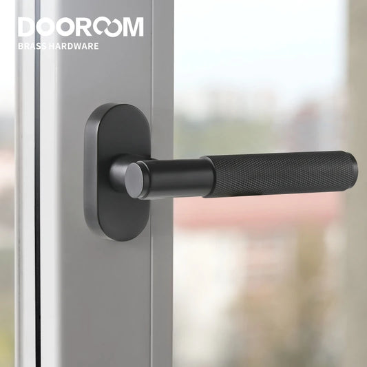 DOOROOM Brass Knurled Window Lock Handle Highest Safety Casement Lever Top Quality Modern Design Window and Door Accessories